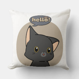 Schattige grijs kattenkussen kussen