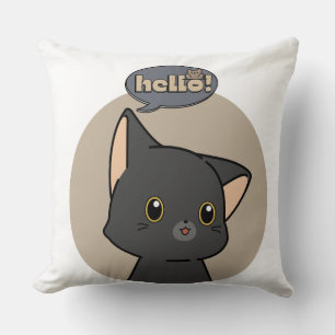 Schattige grijs kattenkussen kussen