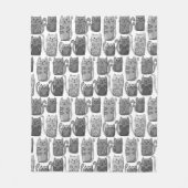 Schattige grijs kattenpatroon fleece deken (Voorkant)