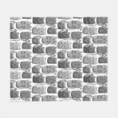 Schattige grijs kattenpatroon fleece deken (Voorkant (Horizontaal))