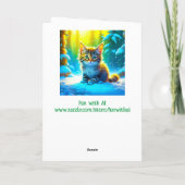 Schattige grijs kerstkitten vakantie zegeningen kaart (Achterkant)