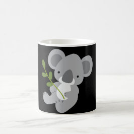 Schattige Grijs Koala Beer met Green Leaf Magische Mok