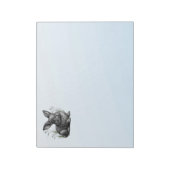 Schattige grijs konijn tegen een blauwe lucht notitieblok (Linkerzijde)