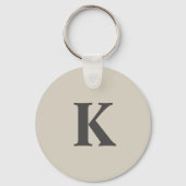 Schattige grijs monogram sleutelhanger (Voorkant)