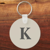 Schattige grijs monogram sleutelhanger (Voorkant)