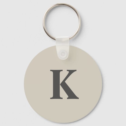 Schattige grijs monogram sleutelhanger (Achterkant)