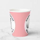 Schattige grijs roze chinchilla gepersonaliseerde  papieren bekers (Links)