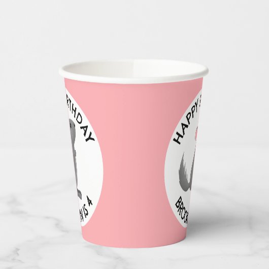 Schattige grijs roze chinchilla gepersonaliseerde  papieren bekers (Links)