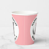 Schattige grijs roze chinchilla gepersonaliseerde  papieren bekers (Rechts)