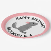 Schattige grijs roze chinchilla gepersonaliseerde  papieren bordje (Gekanteld)