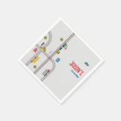 Schattige grijs stadsverkeer Kind verjaardagsfeest Servet (Hoek)