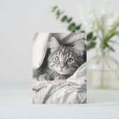 Schattige Grijs Tabby Cat Briefkaart (Staand voorkant)