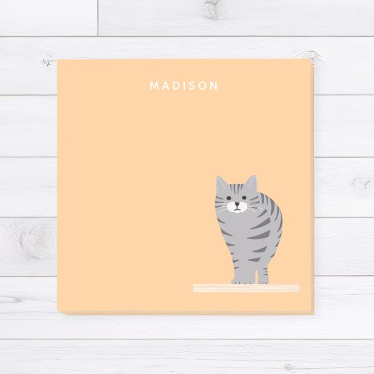 Schattige Grijs Tabby Kat Sinaasappel Notities met Post-it® Notes
