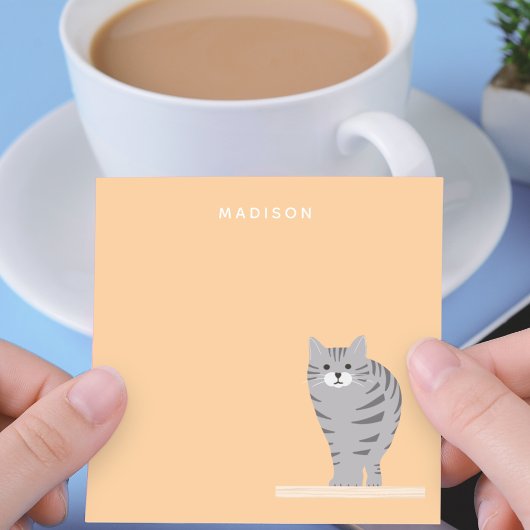 Schattige Grijs Tabby Kat Sinaasappel Notities met Post-it® Notes