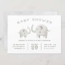 Schattige grijs Waterverf olifant Baby shower