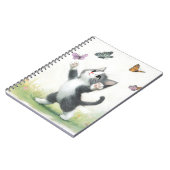 SCHATTIGE GRIJS & WIT KITTEN MET VLINDERS NOTITIEBOEK (Linkerzijde)