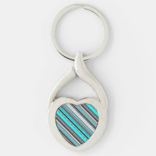Schattige grijze aqua azteekse patronen sleutelhanger