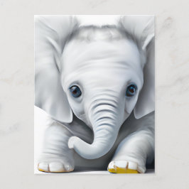 Schattige Grijze Baby Olifant Briefkaart