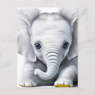 Schattige Grijze Baby Olifant Briefkaart