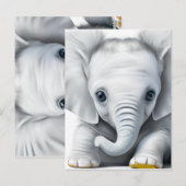 Schattige Grijze Baby Olifant Briefkaart (Voorkant / Achterkant)