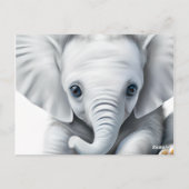 Schattige Grijze Baby Olifant Briefkaart (Achterkant)