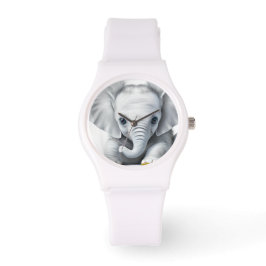 Schattige Grijze Baby Olifant Horloge