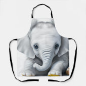 Schattige Grijze Baby Olifant Schort (Voorkant)