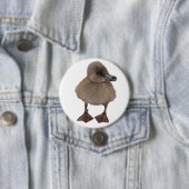 Schattige grijze dichte foto ronde button 7,6 cm (In situ)