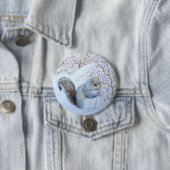 schattige grijze eekhoorn sneeuwscène natuurkunst ronde button 7,6 cm (In situ)