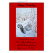 schattige grijze eekhoornsneeuwscène in wild (Voorkant)