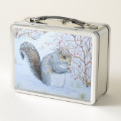 schattige grijze eekhoornsneeuwscène in wild (Achterkant)