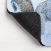 schattige grijze eekhoornsneeuwscène in wild muismat (Hoek)