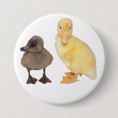 Schattige grijze en gele dekletfoto ronde button 7,6 cm (Voorkant)