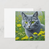 Schattige Grijze Kat met Gele Ogen Ai Kunst (Voorkant / Achterkant)