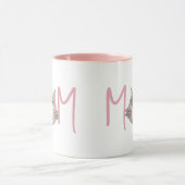 Schattige Grijze Kat Moeder Blush Roze Moederdag Mok (Midden)