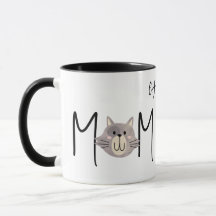 Schattige Grijze Kat Moeder Vernoemd Zwarte Moeder
