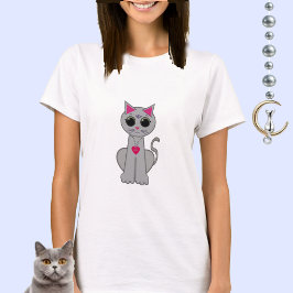 Schattige grijze kat t-shirt