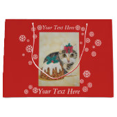 schattige grijze kattenkeuken die puin eten voor k large cadeautasje (Voorkant)