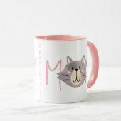 Schattige grijze kattenmoeder genaamd Blush Moeder Mok (Voorkant rechts)