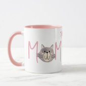 Schattige grijze kattenmoeder genaamd Blush Moeder Mok (Links)