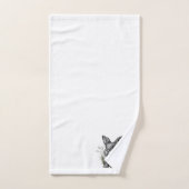Schattige grijze konijn tussen het gras bad handdoek (Handdoek)