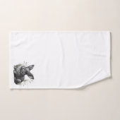 Schattige grijze konijn tussen het gras bad handdoek (Handdoek)