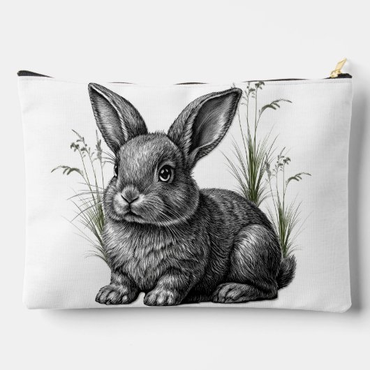 Schattige grijze konijn tussen het gras etui (Achterkant)