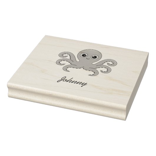 Schattige grijze octopus rubberstempel (Stempel)
