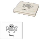 Schattige grijze octopus rubberstempel (Gestempeld)