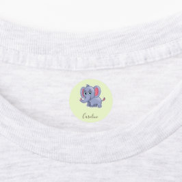 Schattige grijze olifant groen labels