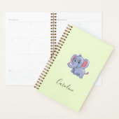 Schattige grijze olifant groen planner (Display)