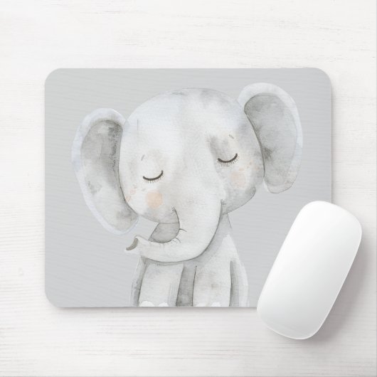 Schattige grijze olifant muismat (Met muis)