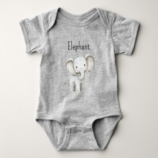 Schattige grijze olifant romper (Voorkant)
