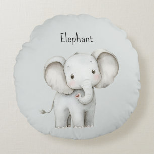 Schattige grijze olifant rond kussen